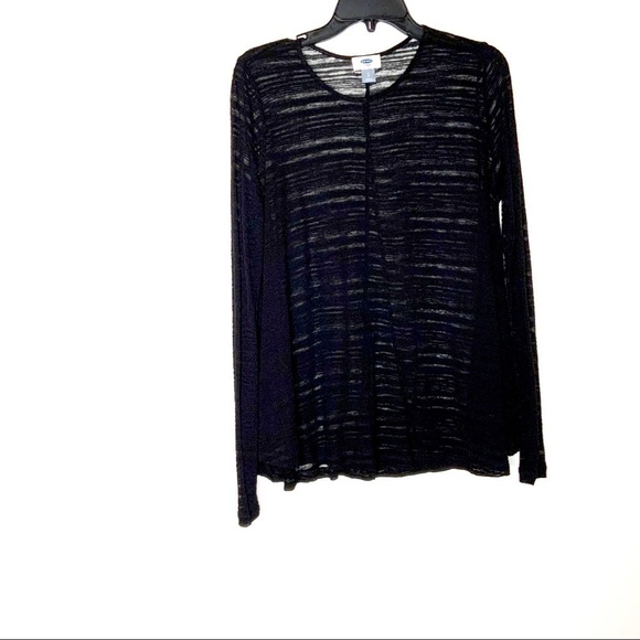 OLD NAVY sheer long sleeve top. Black. Size SP - Picture 1 of 5